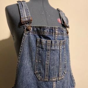 Denim overall shorts